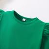 Magic Park 12M-14Y Baby Girl Blouse Toddler Short Long Ruffle T-Shirts Kids Girl Solid Color Tee Casual Tops for Girls (0032F_Green, 3-4 Years) view 3