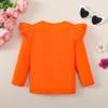 Magic Park 12M-14Y Baby Girl Blouse Toddler Short Long Ruffle T-Shirts Kids Girl Solid Color Tee Casual Tops for Girls (0032H_Orange, 3-4 Years) view 2