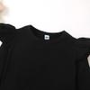 Magic Park 12M-14Y Baby Girl Blouse Toddler Short Long Ruffle T-Shirts Kids Girl Solid Color Tee Casual Tops for Girls (0032A_Black, 5-6 Years) view 2