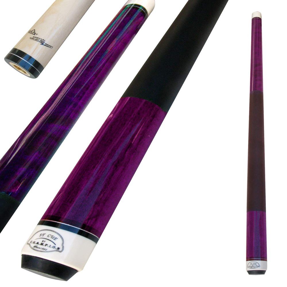 Champion ST Pool Cue Stick, Cuetec Glove,Two Black Layer Tips (Multiple Color and Weight Choices), Retail Price:$72.85 (Dark Purple, 20oz)