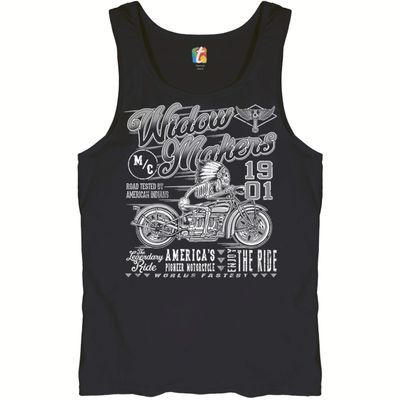 M/C Widowmakers 1901 Tank Top Native American Bikers Motorcycle Club Men's Top Black Small