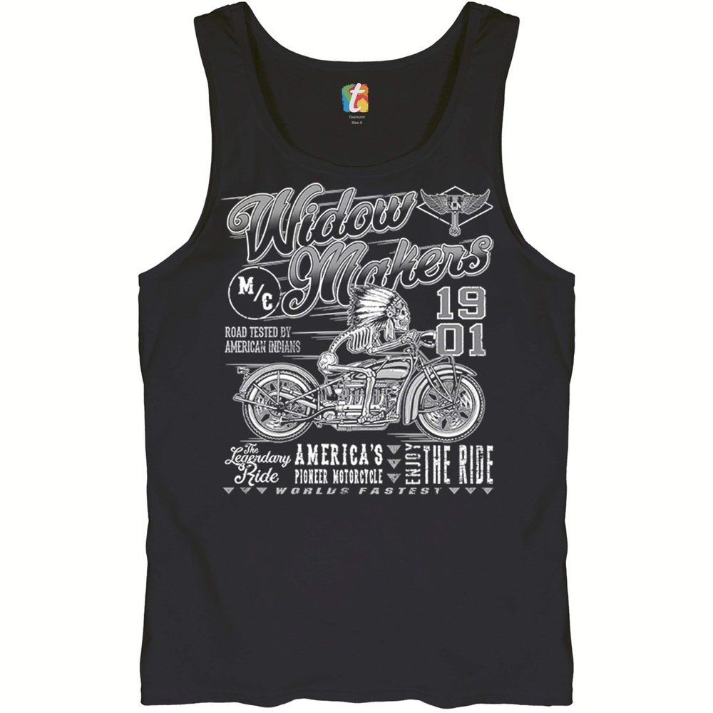 M/C Widowmakers 1901 Tank Top Native American Bikers Motorcycle Club Men's Top Black Small
