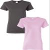 Gildan Heavy Cotton Ladies' T-Shirt, 2-Pack LRG-Charcoal-LightPink view 1