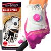 Copper Tech Ladies Golf Gloves Women Right Handed Golfer or Left Handed Golfer 2 Pack | Copper Compression Joint Support with Flexible & Comfortable Fit (White/Fuchsia, Medium-Large, Right) view 1