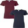 Gildan Heavy Cotton Ladies' T-Shirt, 2-Pack SML-Maroon-Navy view 1