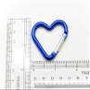 Pack 50 Heart Shaped Aluminum Alloy Keychain Clip Carabiner Hook Key Holder by ONDEPOT (Blue) view 2