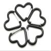 Pack 50 Heart Shaped Aluminum Alloy Keychain Clip Carabiner Hook Key Holder by ONDEPOT (Black) view 3