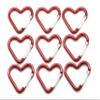 Pack 50 Heart Shaped Aluminum Alloy Keychain Clip Carabiner Hook Key Holder by ONDEPOT (Red) view 1