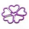 Pack 50 Heart Shaped Aluminum Alloy Keychain Clip Carabiner Hook Key Holder by ONDEPOT (Purple) view 2