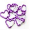 Pack 50 Heart Shaped Aluminum Alloy Keychain Clip Carabiner Hook Key Holder by ONDEPOT (Purple) view 3