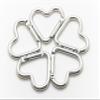 Pack 50 Heart Shaped Aluminum Alloy Keychain Clip Carabiner Hook Key Holder by ONDEPOT (Silver) view 3