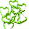 Pack 50 Heart Shaped Aluminum Alloy Keychain Clip Carabiner Hook Key Holder by ONDEPOT (Green) view 4