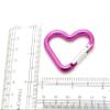 Pack 50 Heart Shaped Aluminum Alloy Keychain Clip Carabiner Hook Key Holder by ONDEPOT (Pink) view 3