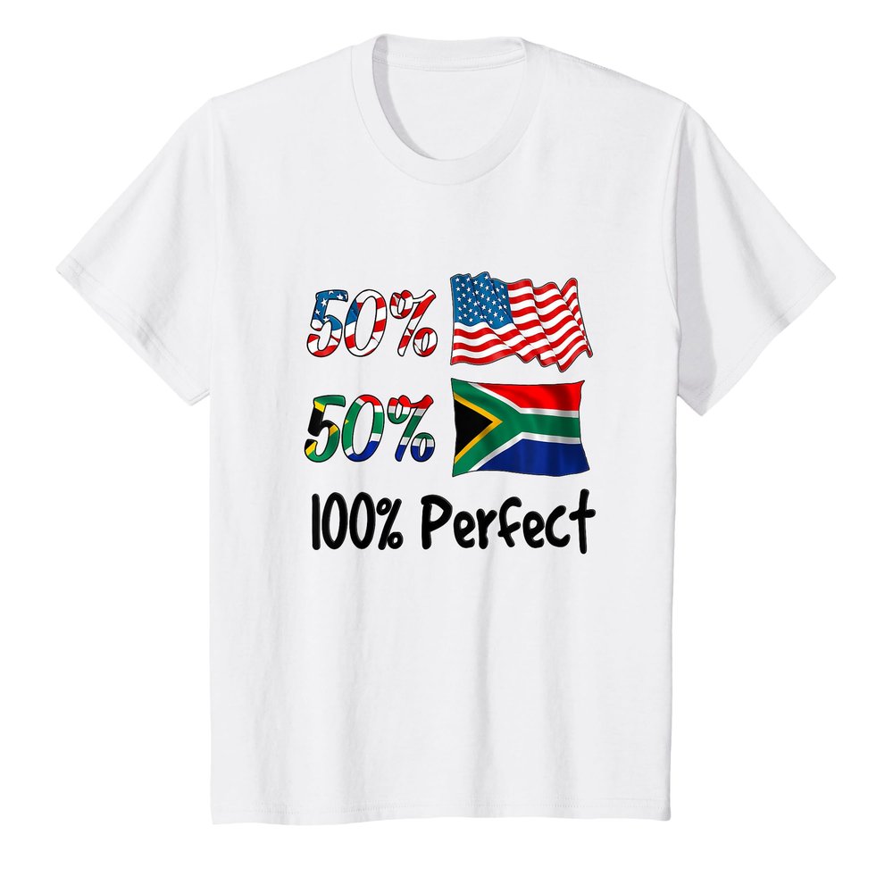 50% American 50% South African 100% Perfect Boy Girl Gift T-Shirt