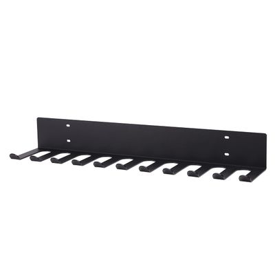 Leopold&toby Tool 23 inch XL Gym Storage Rack,Gym Rack Organizer,Weight Rack,Barbell Wall Mount Multi-Purpose Hanger Jump Ropes Yoga Foam Roller Belts Fitness/Gym Accessories(11 prongs 23inch)BLACK