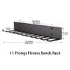 Leopold&toby Tool 23 inch XL Gym Storage Rack,Gym Rack Organizer,Weight Rack,Barbell Wall Mount Multi-Purpose Hanger Jump Ropes Yoga Foam Roller Belts Fitness/Gym Accessories(11 prongs 23inch)BLACK view 2