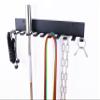 Leopold&toby Tool 23 inch XL Gym Storage Rack,Gym Rack Organizer,Weight Rack,Barbell Wall Mount Multi-Purpose Hanger Jump Ropes Yoga Foam Roller Belts Fitness/Gym Accessories(11 prongs 23inch)BLACK view 4