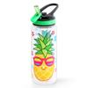 HomTune Cute Water Bottle with Straw for School Kids Girls, BPA FREE Tritan & Leak Proof & Easy Clean & Carry Handle, 23oz/ 680ml - Pineapple view 1
