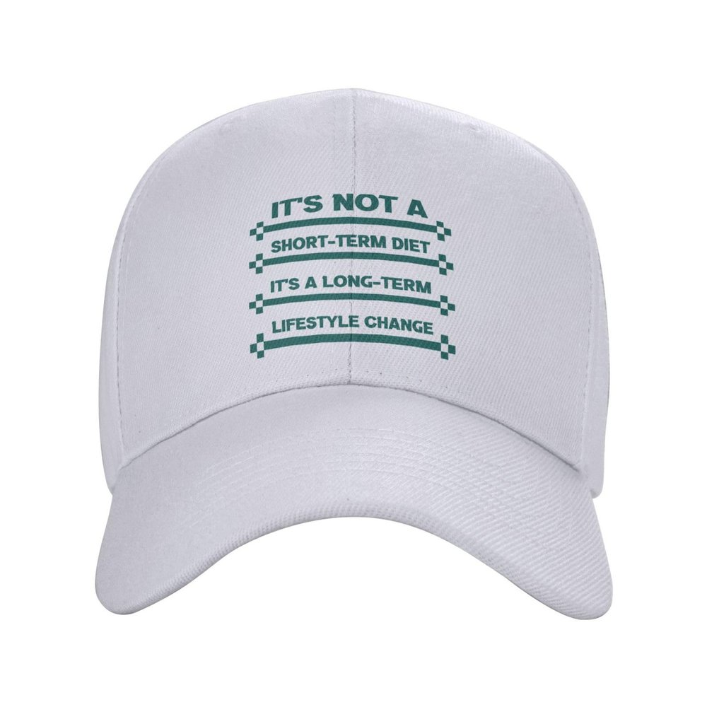BASTU It's Not A Short-Term Diet. It's A Long-Term Lifestyle Change Baseball Cap for Men Women Dad Hat Classic Adjustable Golf Hats White