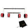 EXREIZST Expandable 2 Spreader Bar Set with 4 Premium Soft Pad Leather Straps Adjustable Indoor Home Gyms Aid Training Tools Kit, Black and Red view 1