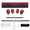 EXREIZST Expandable 2 Spreader Bar Set with 4 Premium Soft Pad Leather Straps Adjustable Indoor Home Gyms Aid Training Tools Kit, Black and Red view 2