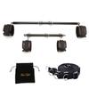 EXREIZST Expandable 2 Spreader Bar with 4 Fur Leather Straps with Nylon Belts Adjustable Home Gyms Indoor Sports Fitness Training Tool Set Kit, Black and Brown view 1