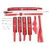 EXREIZST Premium Soft Leather Cuffs Pad System Set Adjustable Leather Straps for Ankle-Hand-Wrist Home Gyms Sports Training Kit, Red view 1