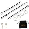 EXREIZST Expandable Spreader Bar with Premium Soft Leather Pad Straps System Set Adjustable Indoor Home Gyms Aid Training Tools Set, Sivler and Black view 3