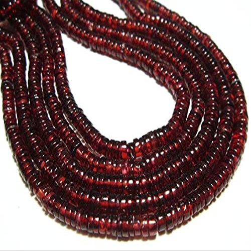 AAA Pyrope Garnet Smooth Round Flat Wheels- 17"Strand -Stones Measure- 4mm