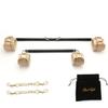 EXREIZST Adjustable 2 Spreader Bar Set with 4 Soft Fur Leather Straps Expandable Home Gyms Sports Training Kit, Black and Gold view 1
