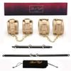 EXREIZST Adjustable 2 Spreader Bar Set with 4 Soft Fur Leather Straps Expandable Home Gyms Sports Training Kit, Black and Gold view 2