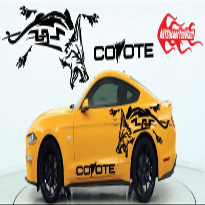 AnyStickerYouWant - Coyote Double Sided Graphic Vinyl Decal Sticker Fits & Compatible with Ford Mustang (Any Color You Want)