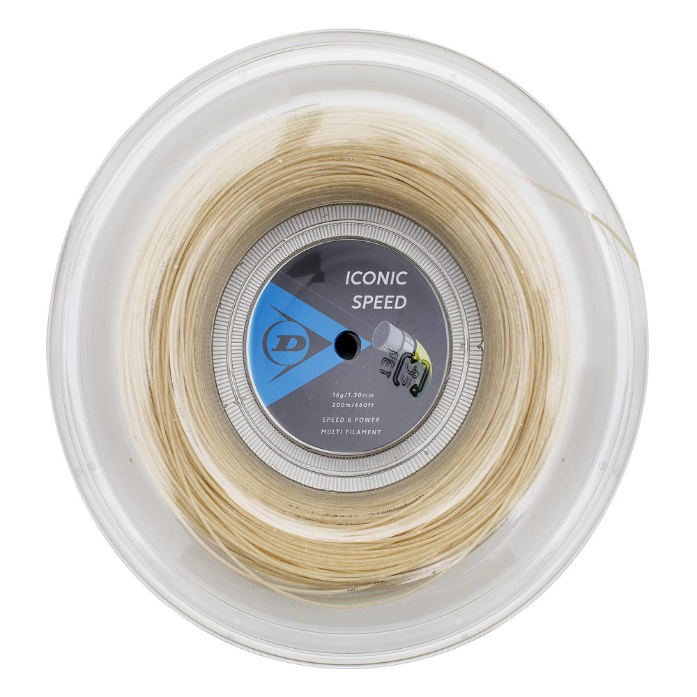 Dunlop Sports Iconic Speed Tennis String, 16G, Natural, 660' Reel