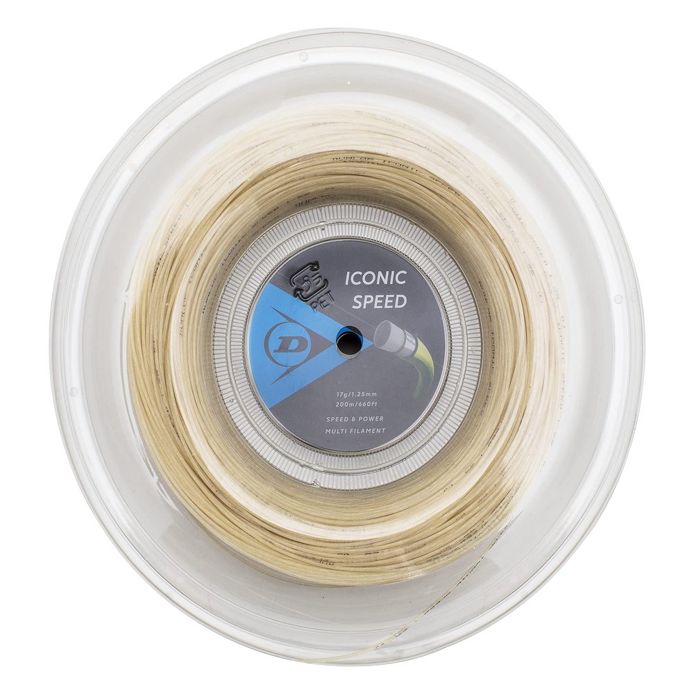 Dunlop Sports Iconic Speed Tennis String, 17G, Natural, 660' Reel