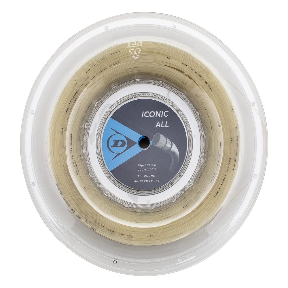Dunlop Sports Iconic All Tennis String, 16G, Natural, 660' Reel