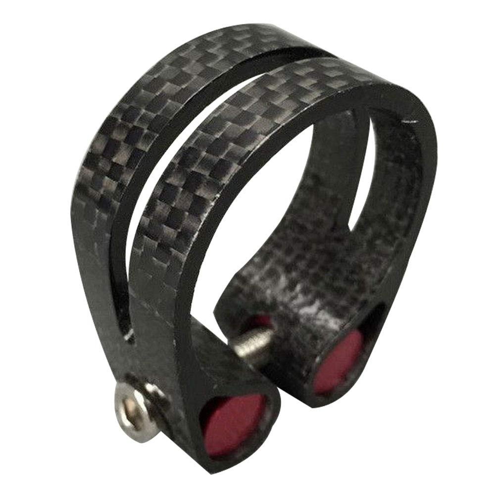 BARMI Carbon Fiber 3K Road Compatible with MTB Mountain Bike Bicycle Seat Post Clamp Seatpost Clip,Perfect Bike Accessories 31.6mm