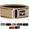IBRO Quick Locking Premium Weight Lifting Belt - Back Support for Powerlifting, Cross Training & Gym Bodybuilding - 4 Inch Nylon Men and Women with Metal Buckle for Core Stability Khaki M view 1