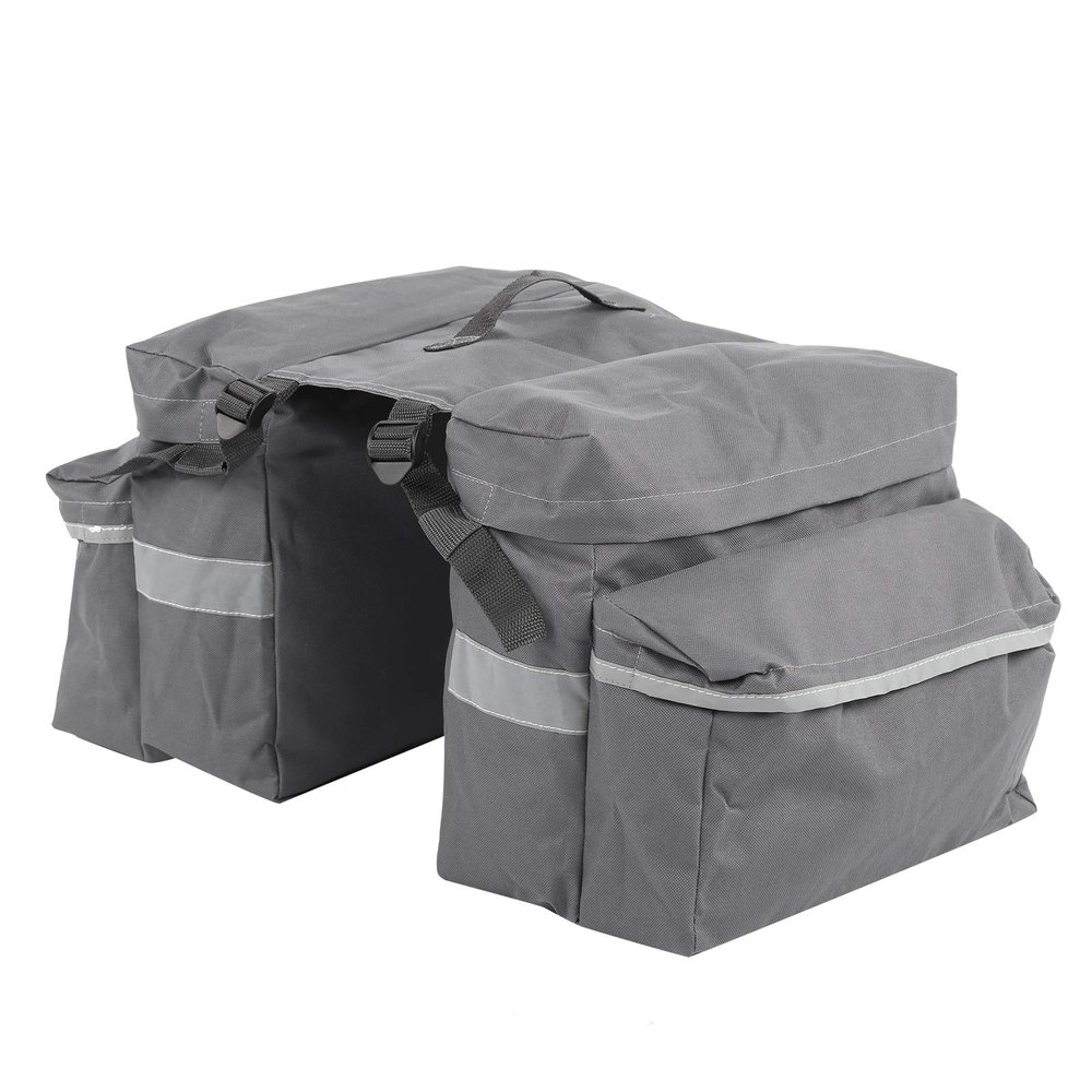 Denkerm Bike Load Bag, Bike Rear Bag, Large Capacity Storage Goods Gray Travel Use for Motorcycle Hunting Use Bicycle