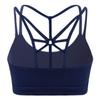 QinCiao Junior Youth Big Girls Racer Back Athletic Sports Padded Training Bra Yoga Workout Gym Fitness Crop Tops Navy_Blue Cross Back 4 view 2