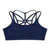 QinCiao Junior Youth Big Girls Racer Back Athletic Sports Padded Training Bra Yoga Workout Gym Fitness Crop Tops Navy_Blue Cross Back 4 view 3