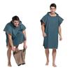 Letuwj Unisex Compact Changing Robe Towel Poncho with Hood for Surfing Swimming Wetsuit Changing One Size Fit All Navy Blue 35"*43" view 1