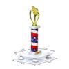 Better Display Cases White Acrylic Large Trophy Pedestal Stand or Base with White Risers - 8.75" X 7.75" (A006/V21) view 2