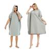 Letuwj Unisex Compact Changing Robe Towel Poncho with Hood for Surfing Swimming Wetsuit Changing One Size Fit All Grey 35"*43" view 1