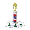Better Display Cases White Acrylic Large Trophy Pedestal Stand or Base with Green Risers - 8.75" X 7.75" (A006/V21) view 2