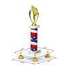 Better Display Cases White Acrylic Large Trophy Pedestal Stand or Base with Yellow Risers - 8.75" X 7.75" (A006/V21) view 2