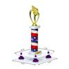 Better Display Cases White Acrylic Large Trophy Pedestal Stand or Base with Purple Risers - 8.75" X 7.75" (A006/V21) view 2