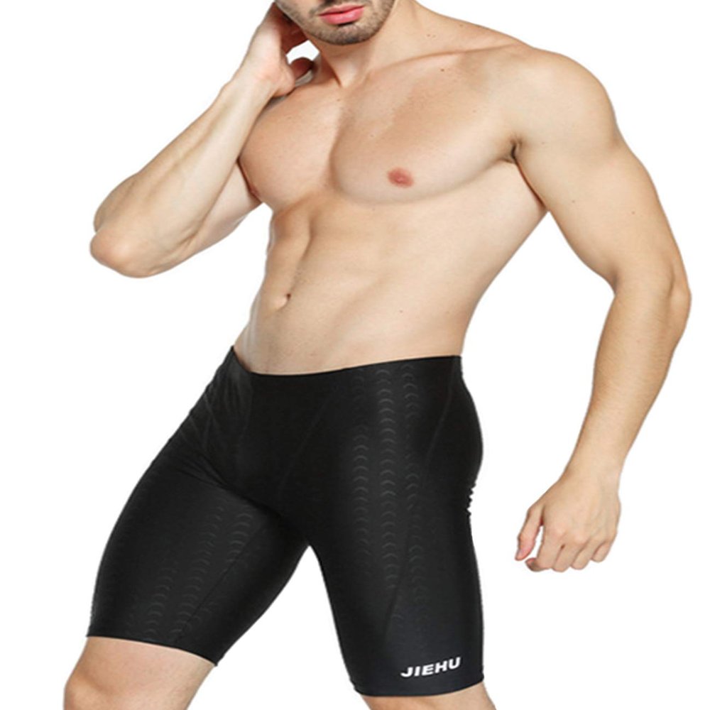 Letuwj Men's Essentials Swimming Jammer and Swim Tee Quick Dry Waterproof Swim Trunks Swimsuit Black 51501 XXXXL