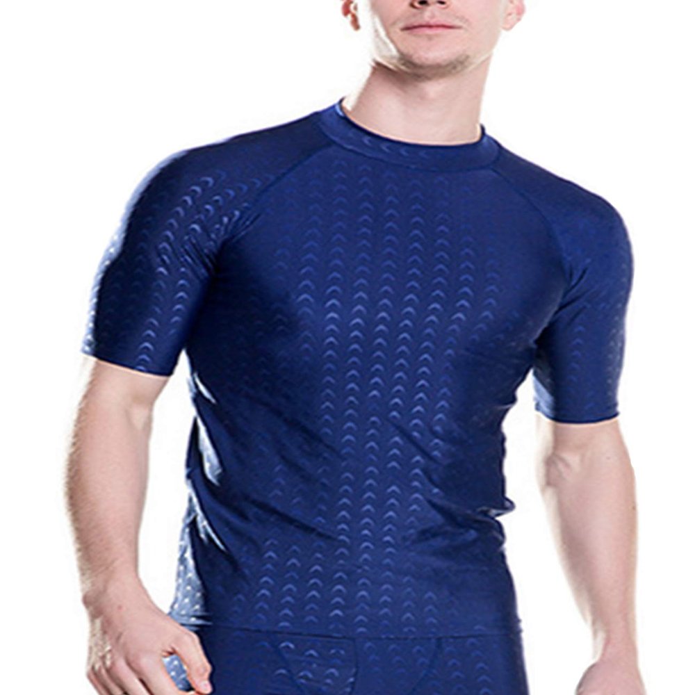 Letuwj Men's Essentials Swimming Jammer and Swim Tee Quick Dry Waterproof Swim Trunks Swimsuit Blue 61501 XXXXL