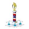 Better Display Cases White Acrylic Large Trophy Pedestal Stand or Base with Light Blue Risers - 8.75" X 7.75" (A006/V21) view 2