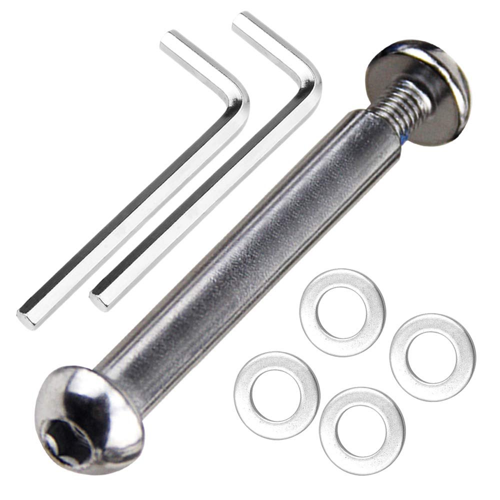 M8 8mm x 28mm-86mm 8.8 Grade Carbon Steel Axle Allen Screw Bolt Set for Front Rear 2 3 4 Wheel Stunt Scooter Dash Teen/Adult Kick Scooter-800+lb Capacity (56mm)